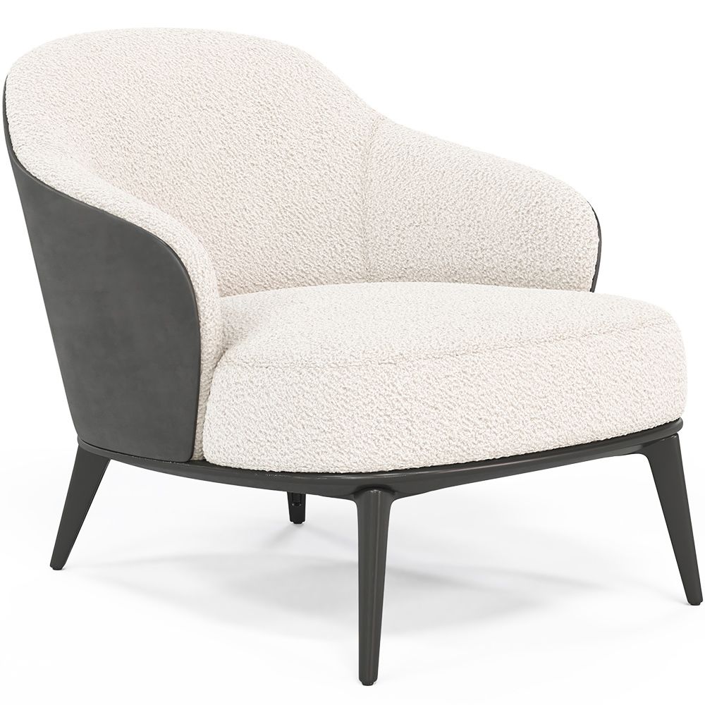 Fauteuil en bouclette fausse fourrure Tapissée - Boucles Blanches - Luc image 8