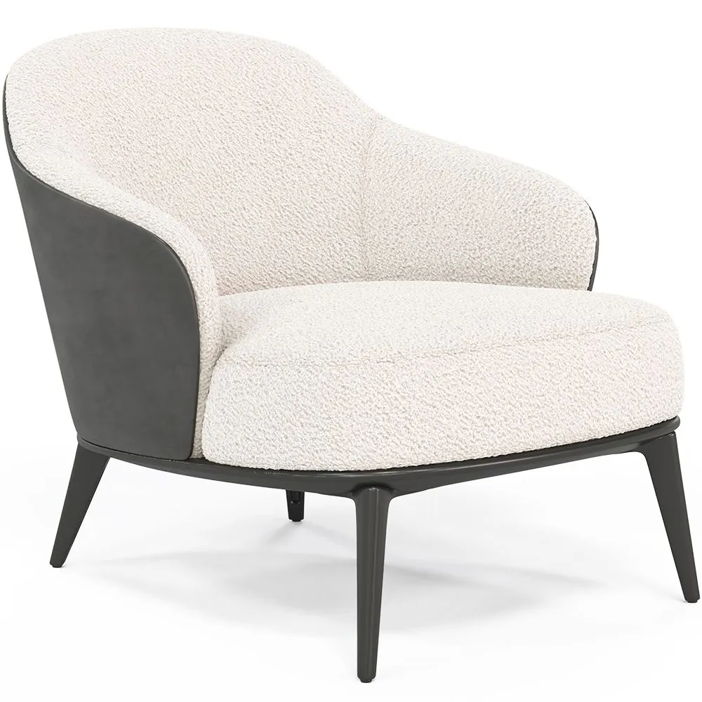 Fauteuil en bouclette fausse fourrure Tapissée - Boucles Blanches - Luc image 8