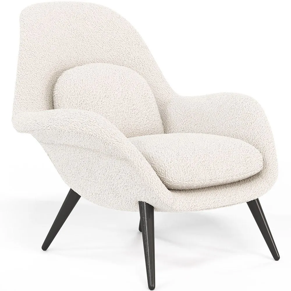 Fauteuil en bouclette fausse fourrure Tapissée - Boucles Blanches - Uyere image 8