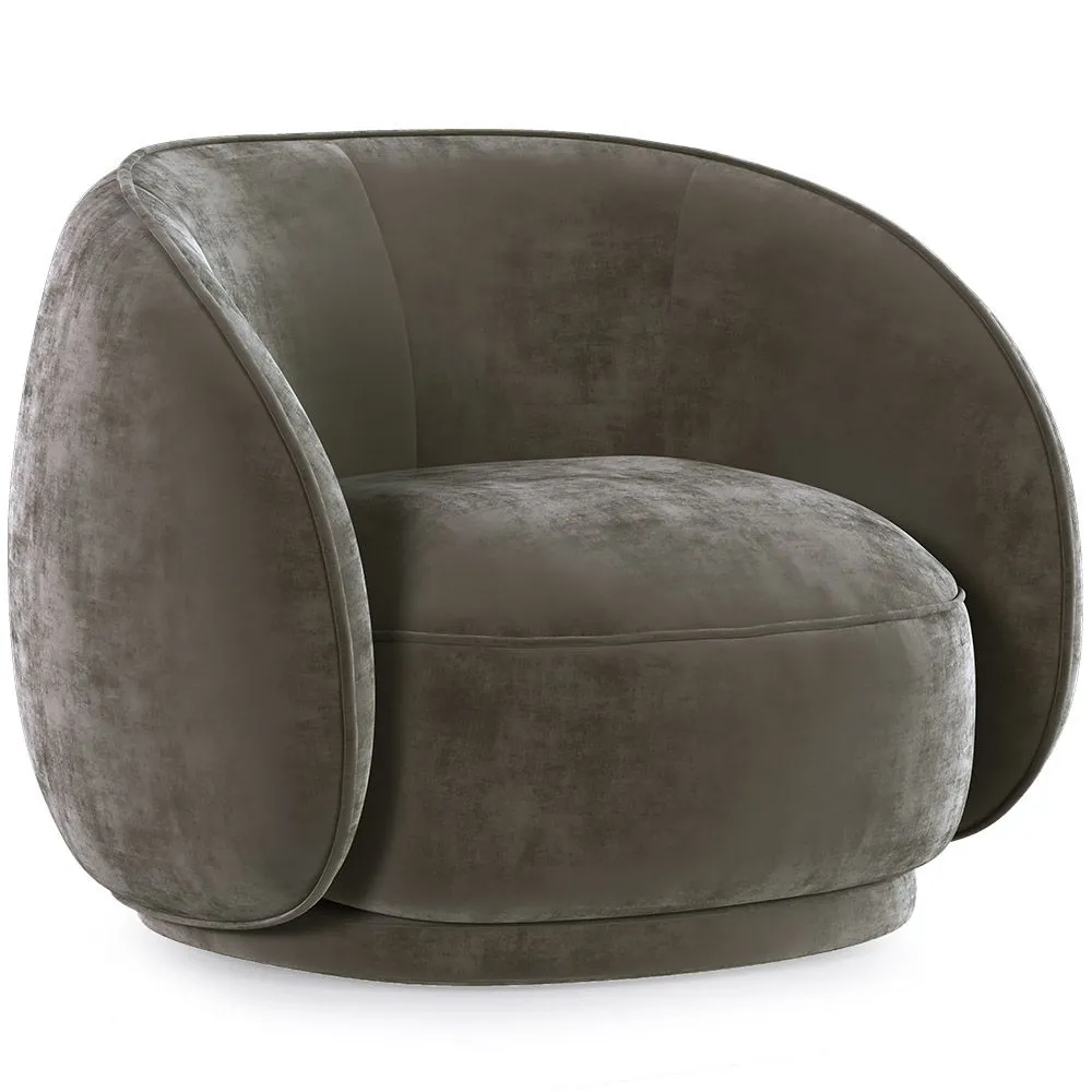 Fauteuil Courbé en Velours - Fauteuil - Cally image 8