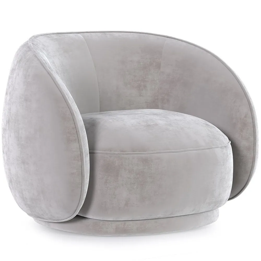 Fauteuil Courbé en Velours - Fauteuil - Cally image 8