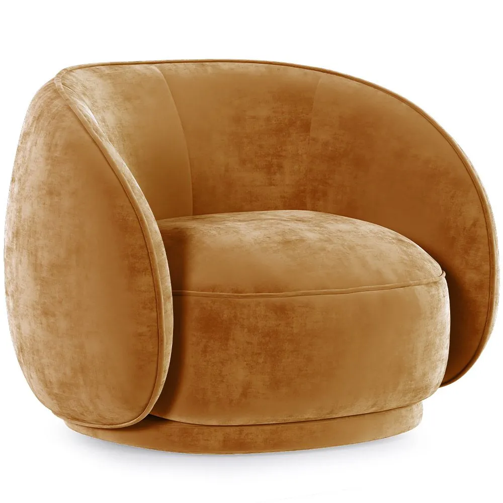 Fauteuil Courbé en Velours - Fauteuil - Cally image 8