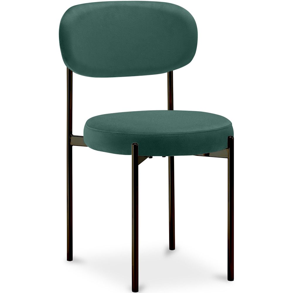 Chaise de salle à manger - Revêtue de velours - Métal noir - Margot image 8