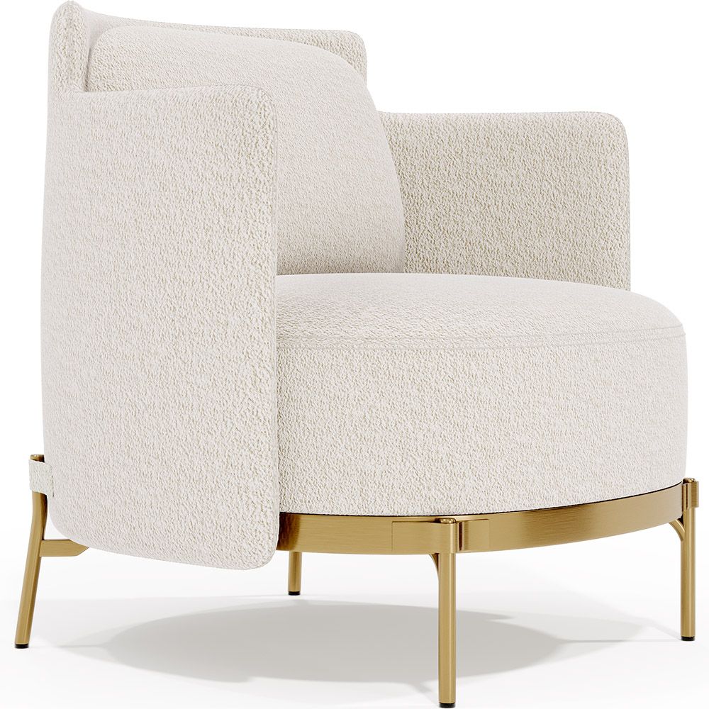 Fauteuil Design - Revêtu de Tissu Bouclé - Terrec image 8