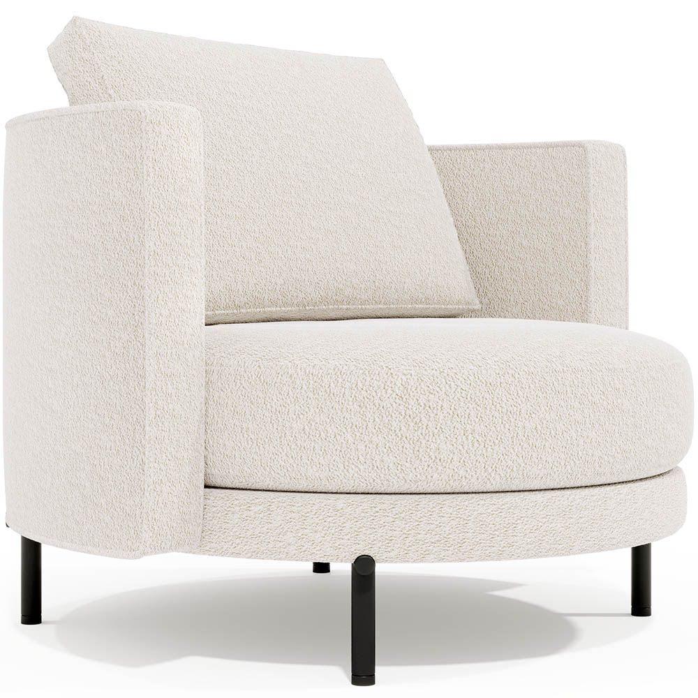 Fauteuil de Designer - Revêtement en Tissu Bouclé - Maura image 8