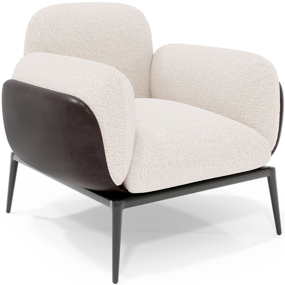 Fauteuil en bouclette fausse fourrure Tapissée - Boucles Blanches- Vandan image 8