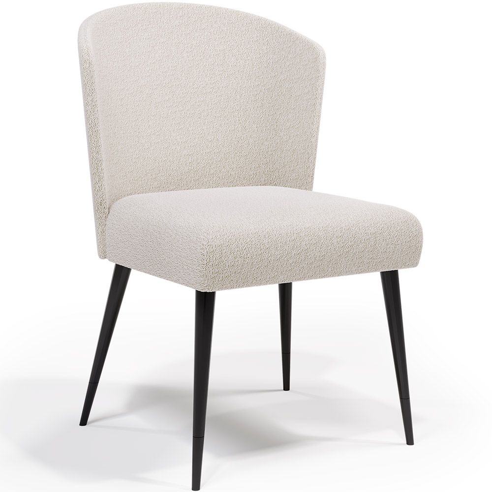Chaise de Salle à Manger - Revêtue de Tissu Bouclé - Kirna image 8