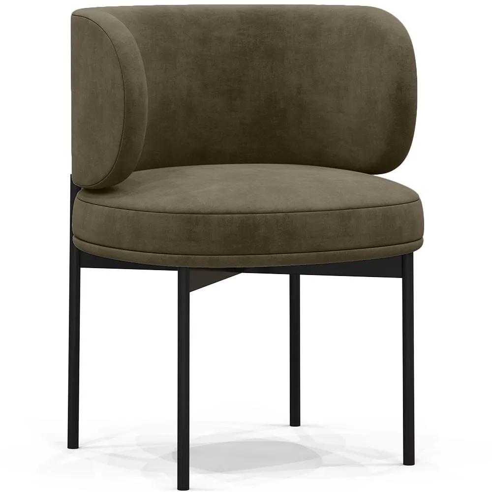 Chaise de salle à manger - Revêtue de velours - Loraine image 8