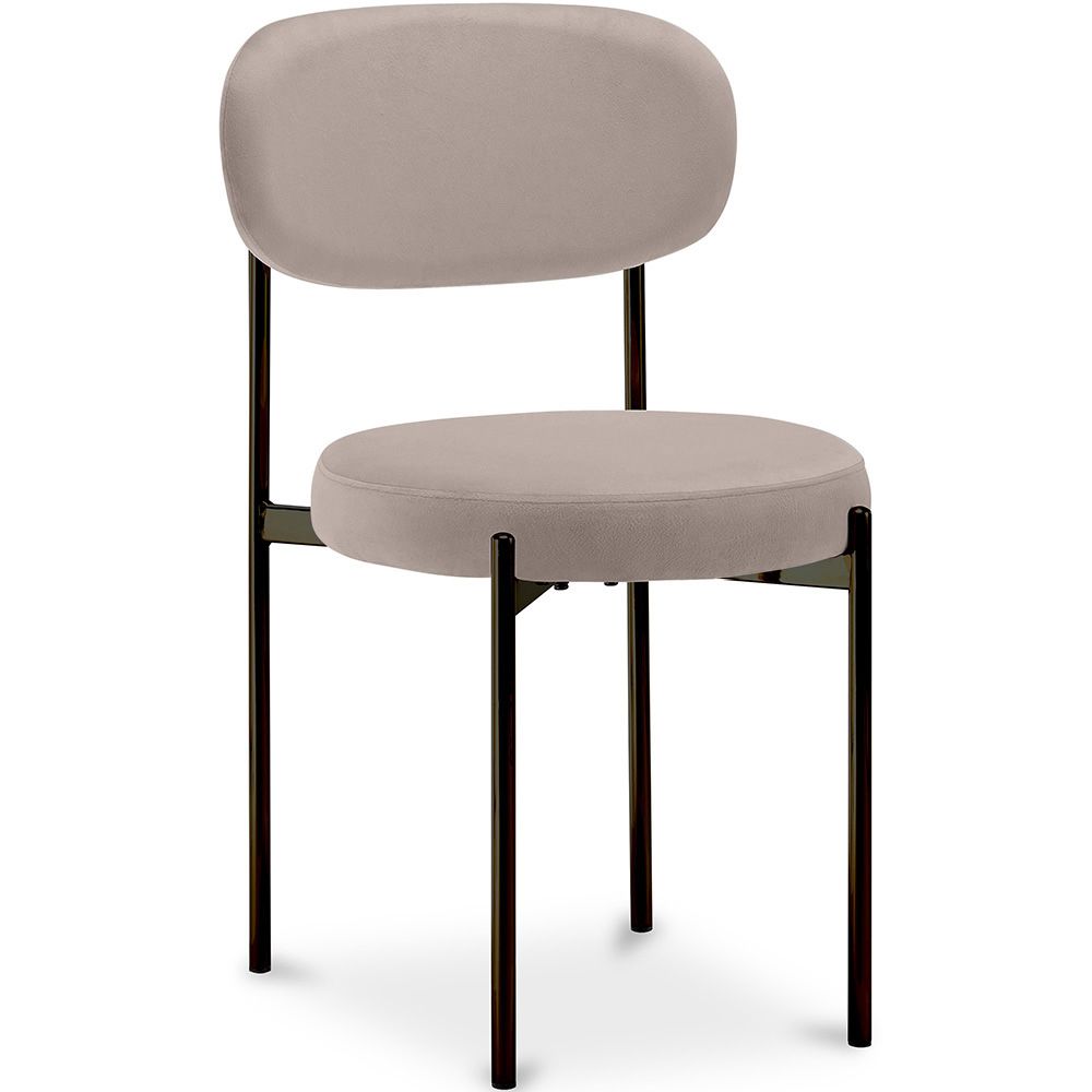Chaise de salle à manger - Revêtue de velours - Métal noir - Margot image 8