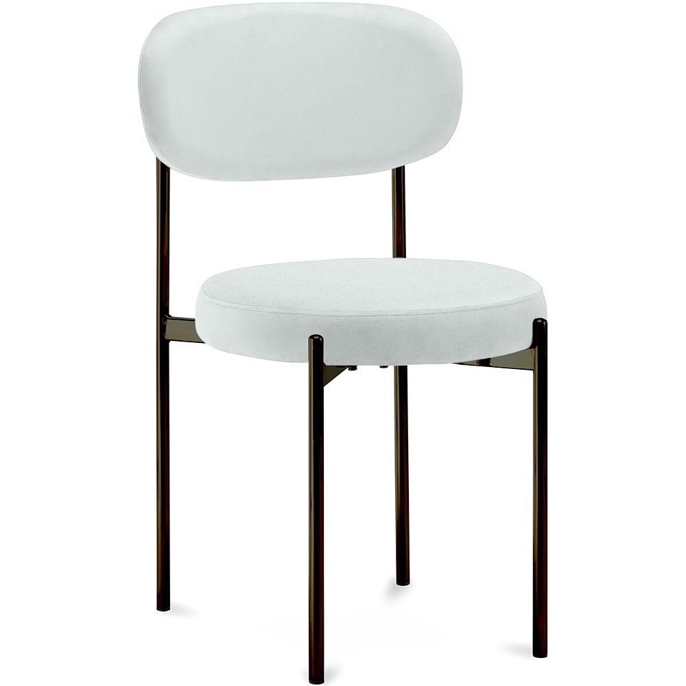 Chaise de salle à manger - Revêtue de velours - Métal noir - Margot image 8