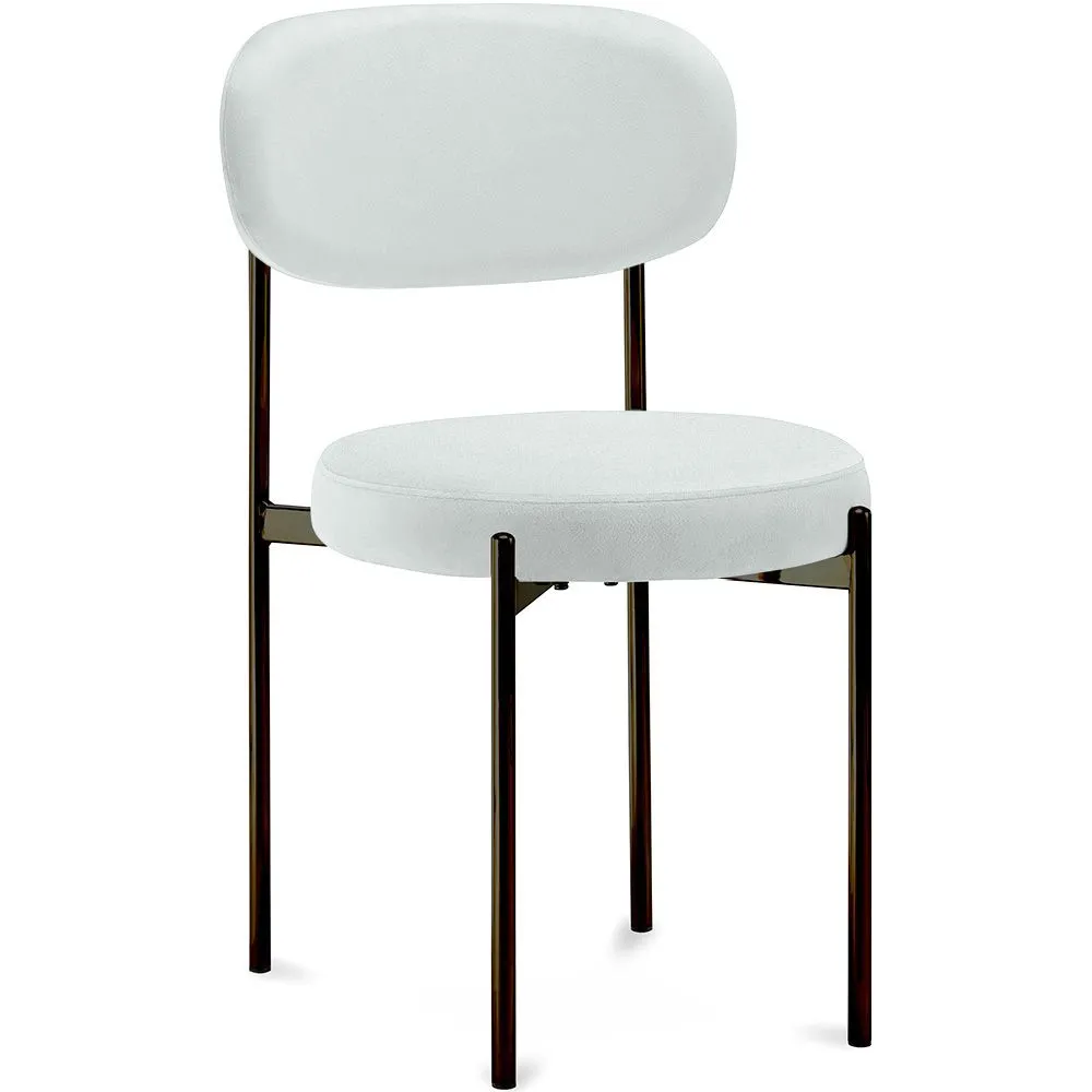 Chaise de salle à manger - Revêtue de velours - Métal noir - Margot image 8