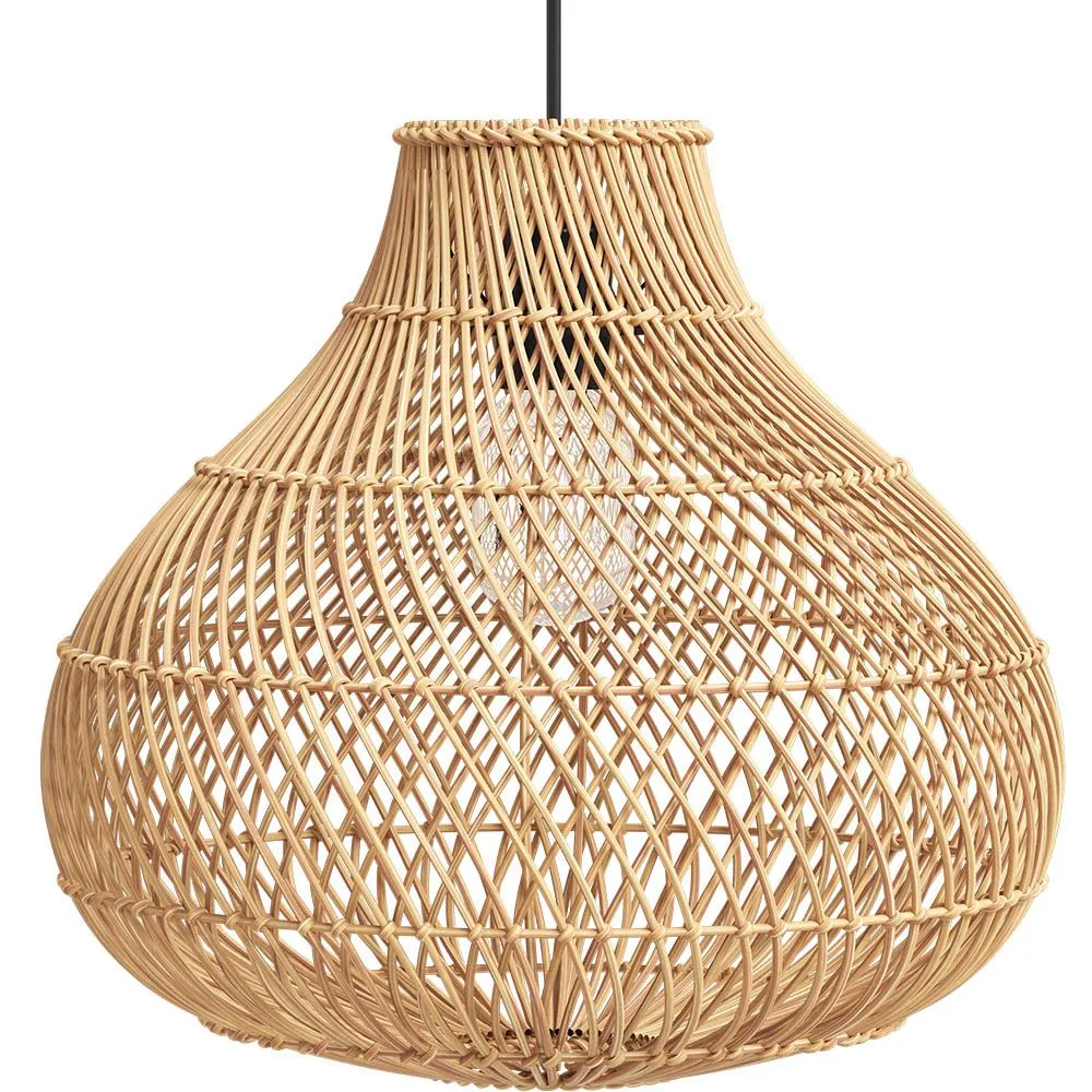 Lampe de plafond en rotin - Lampe suspendue bohème de Bali - Wayan image 8