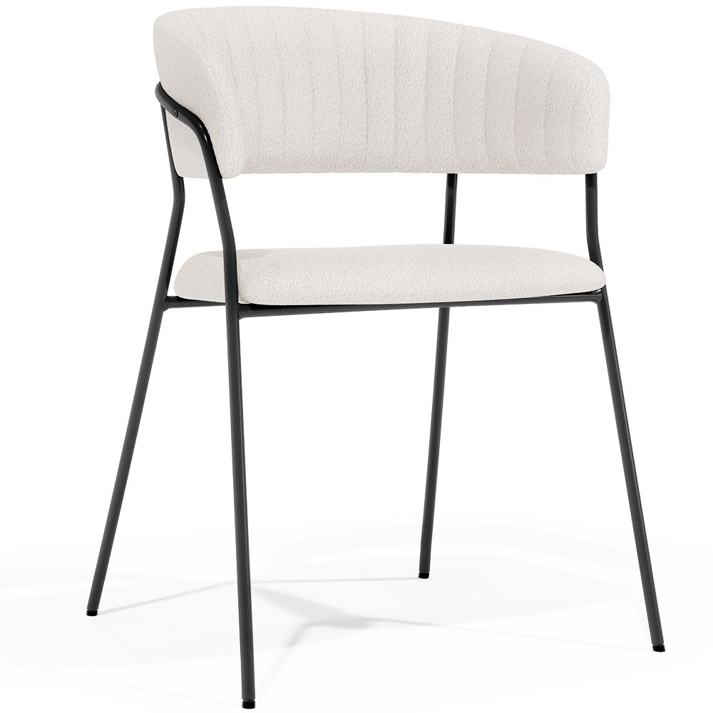 Chaise de salle à manger - Revêtue de tissu Bouclé - Gruna image 8