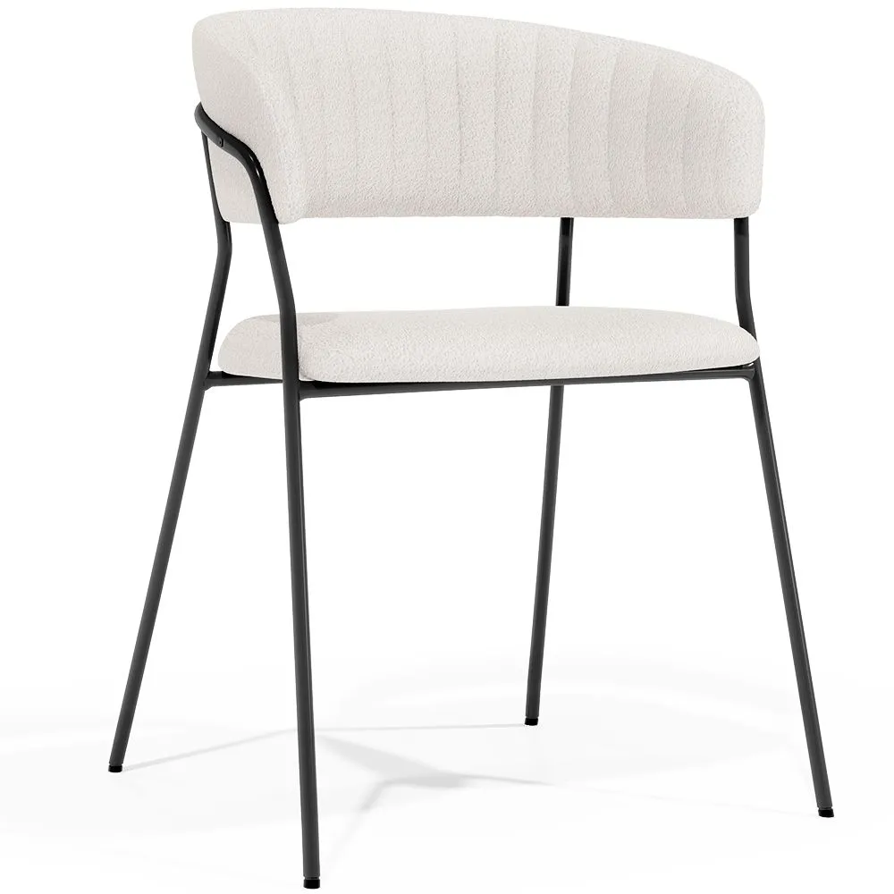 Chaise de salle à manger - Revêtue de tissu Bouclé - Gruna image 8