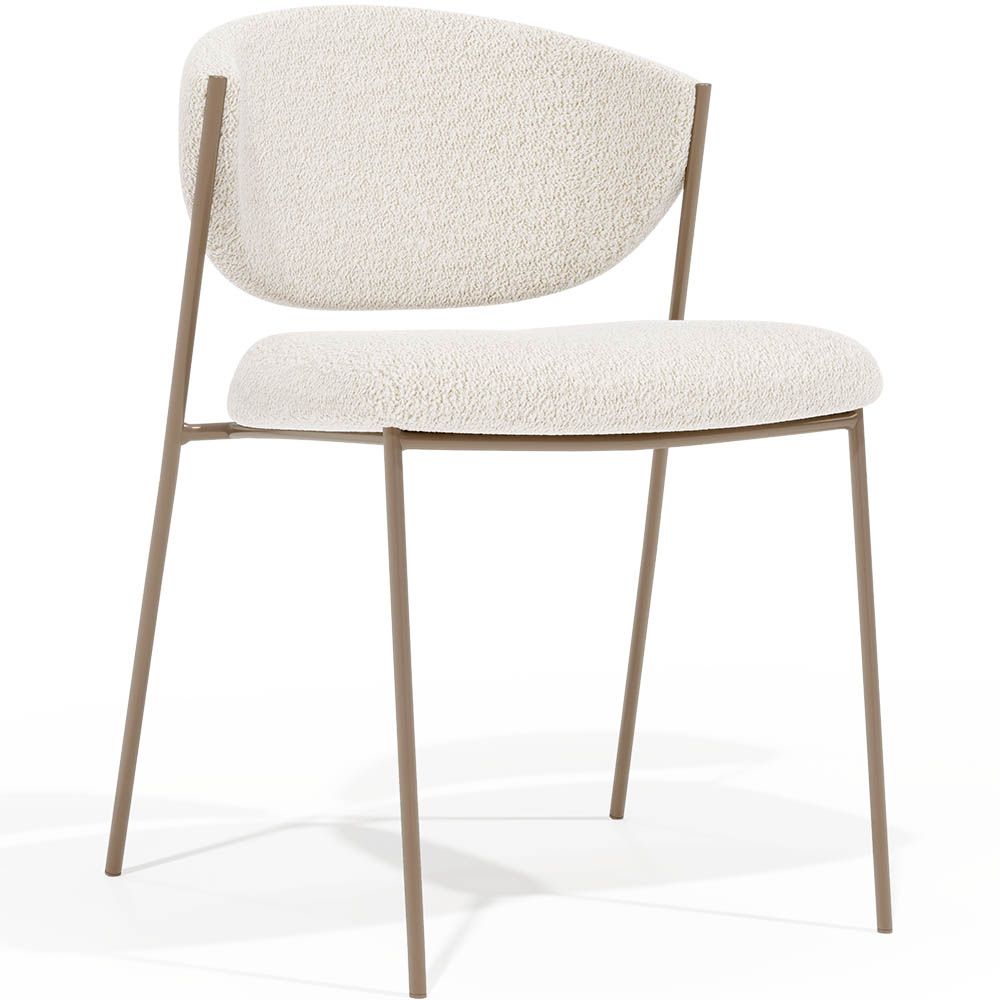 Chaise de salle à manger - Tapissée en tissu bouclé - Seda image 8