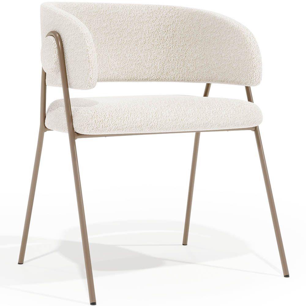Chaise de salle à manger - Revêtue de tissu bouclé - Charke image 8