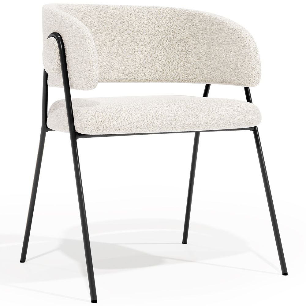 Chaise de salle à manger - Revêtue de tissu bouclé - Charke image 8