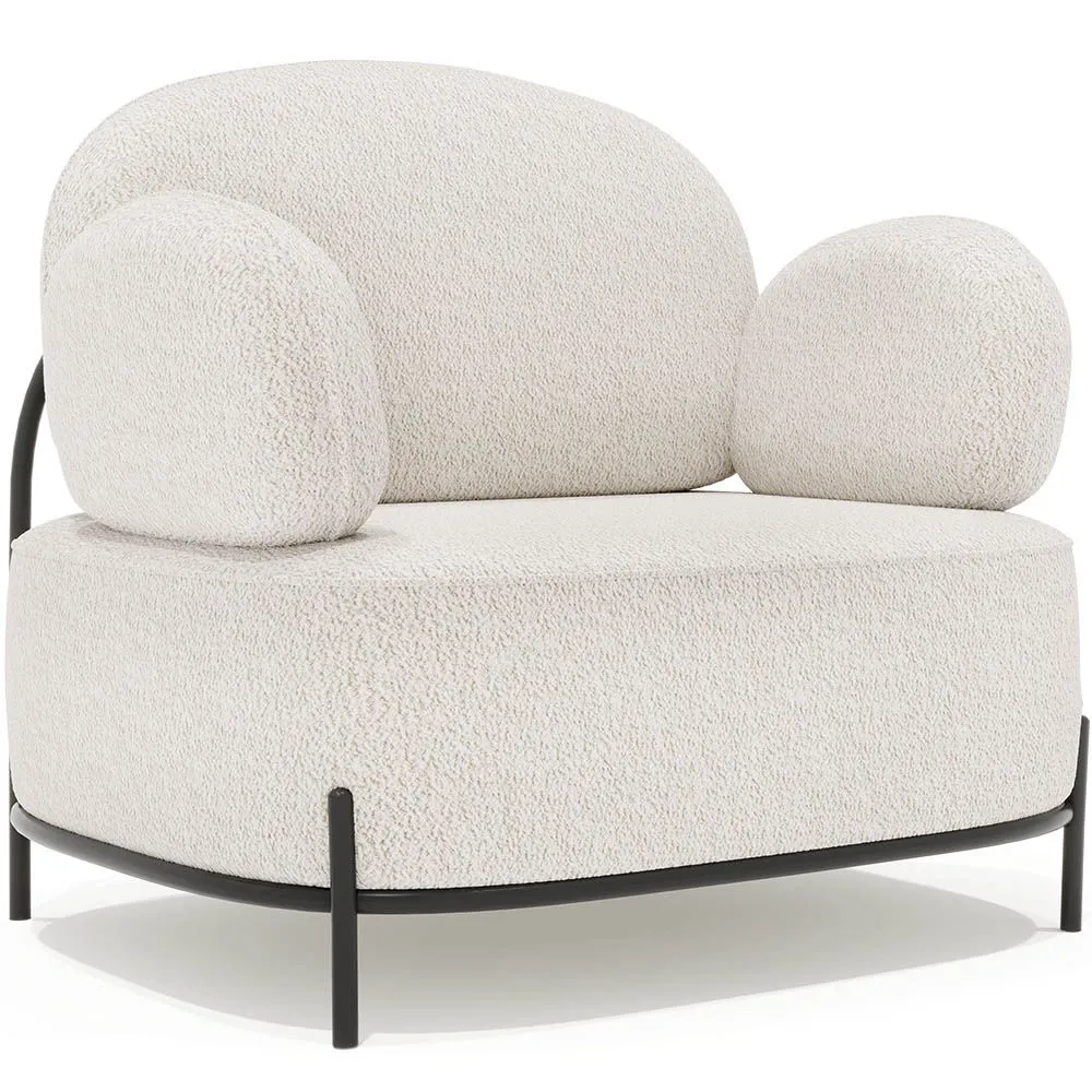 Fauteuil design - Revêtu de tissu bouclé - Baman image 8