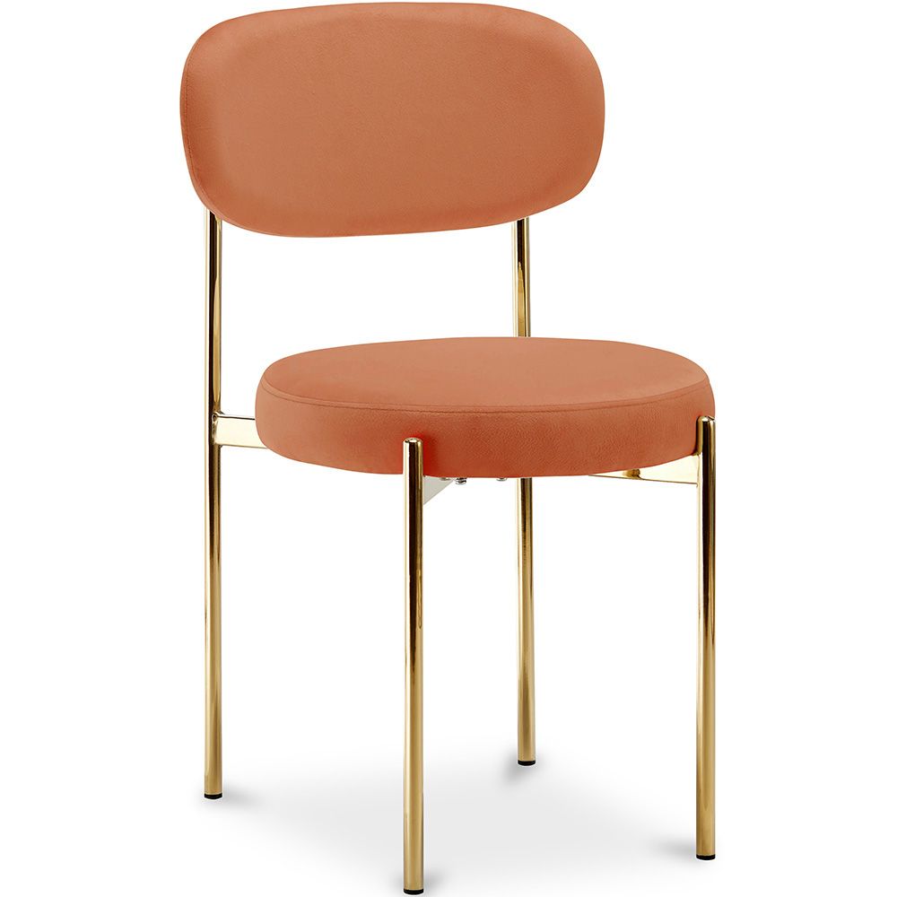 Chaise de salle à manger - Revêtue de Velours - Métal doré - Dahe image 8