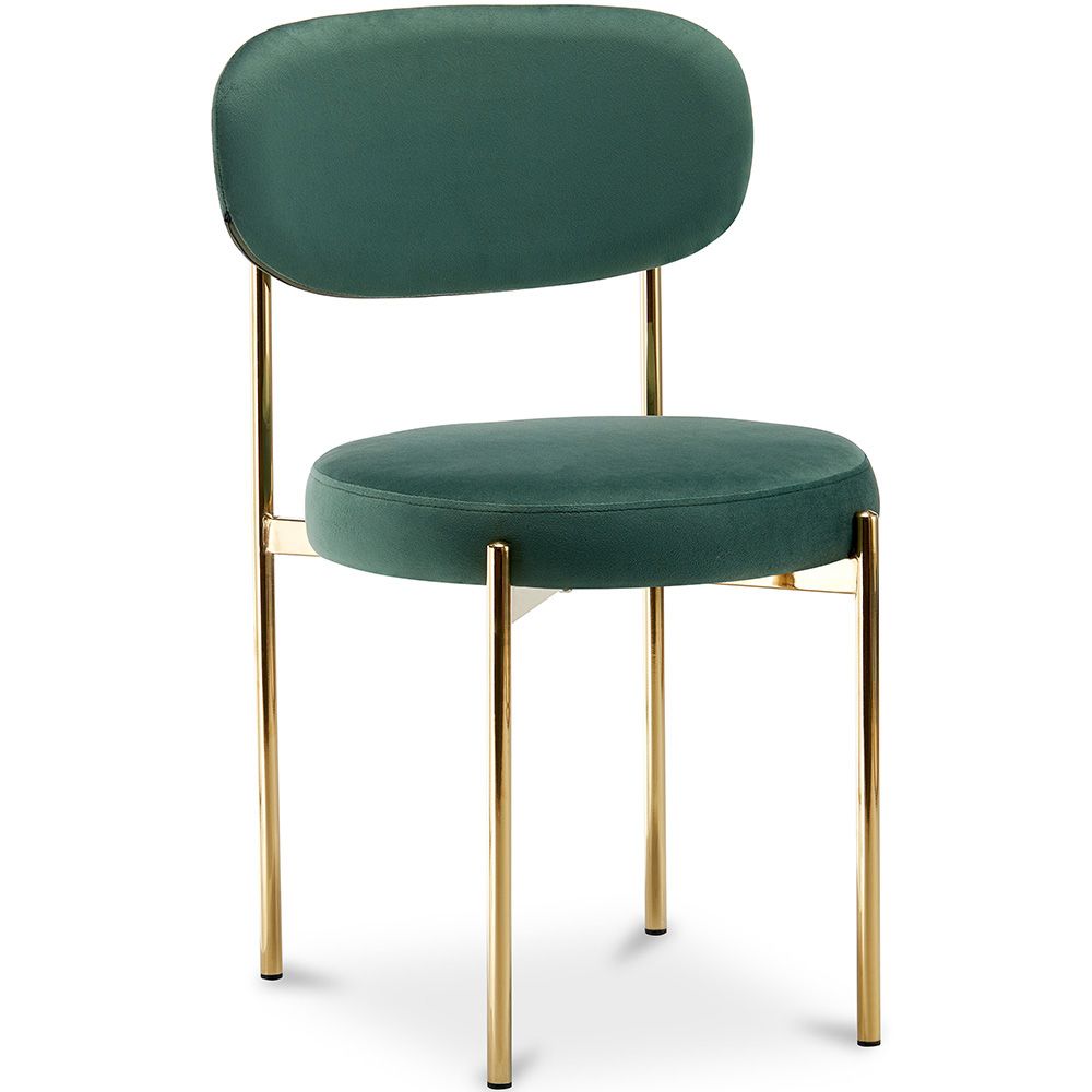 Chaise de salle à manger - Revêtue de Velours - Métal doré - Dahe image 8