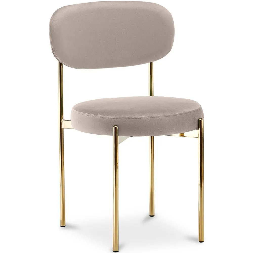 Chaise de salle à manger - Revêtue de Velours - Métal doré - Dahe image 8