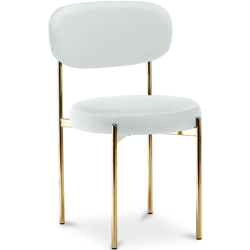 Chaise de salle à manger - Revêtue de Velours - Métal doré - Dahe image 8