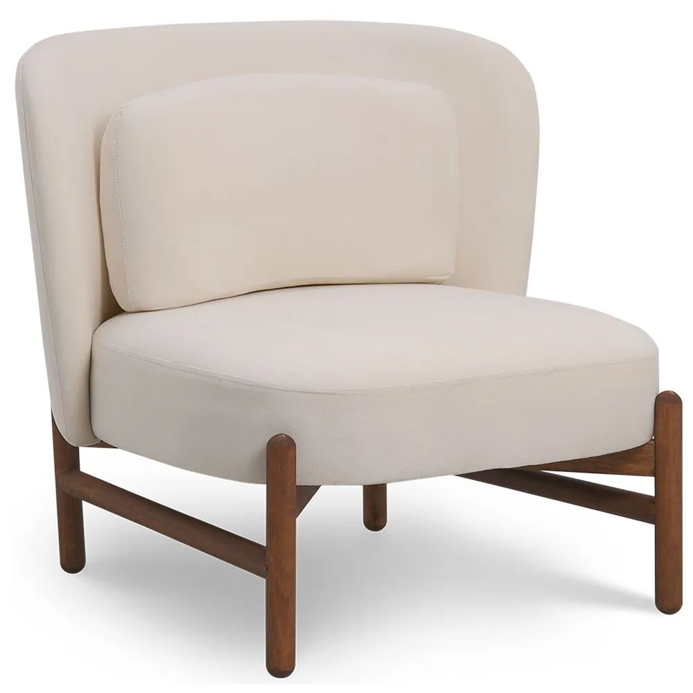 Fauteuil rembourré en velours et bois - Brina image 8