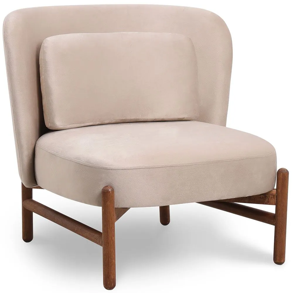 Fauteuil rembourré en velours et bois - Brina image 8