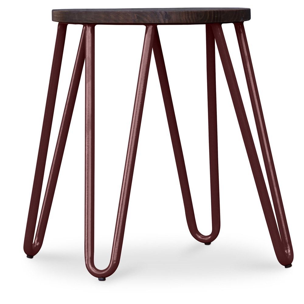 Tabouret Hairpin - 42cm - Bois foncé et métal image 8