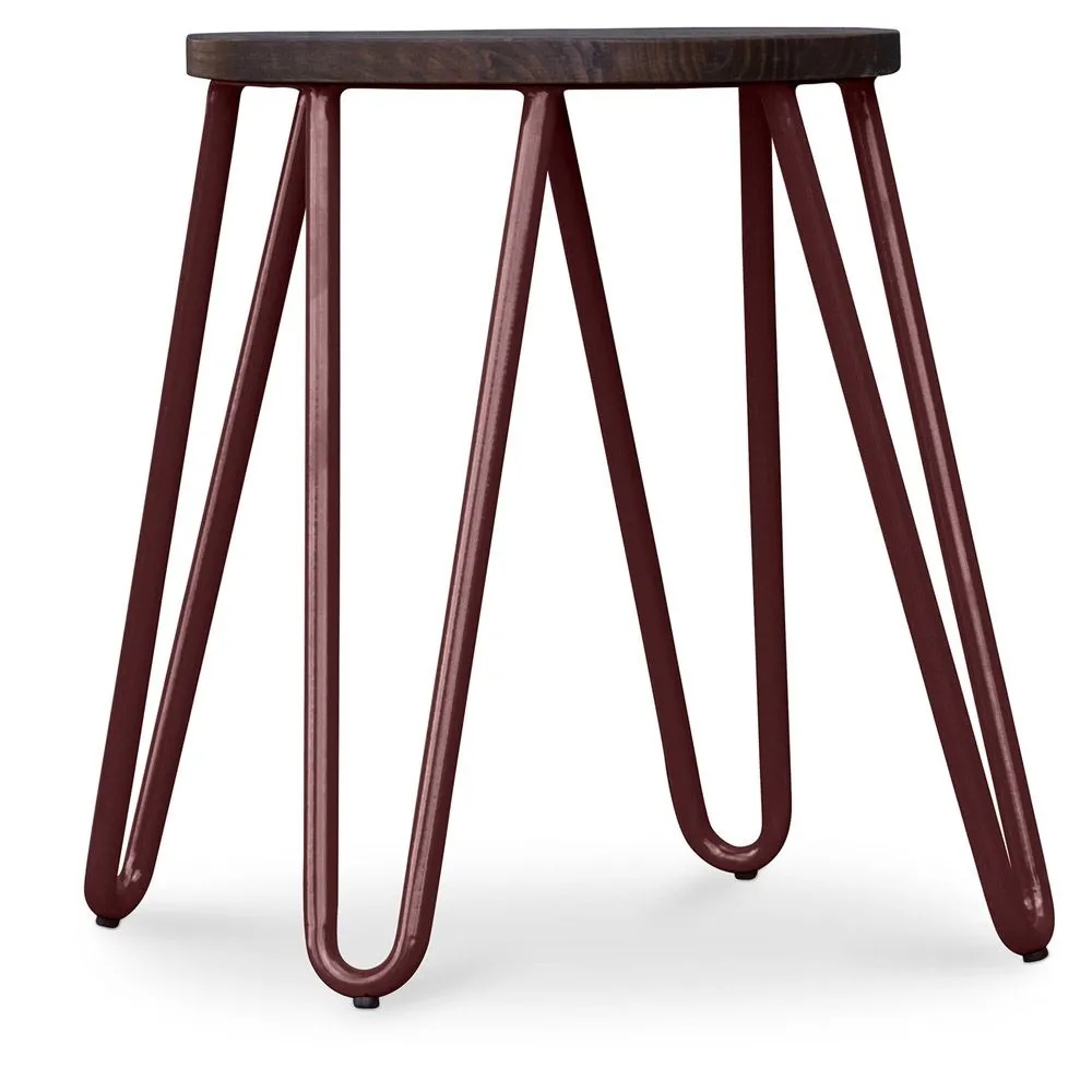 Tabouret Hairpin - 42cm - Bois foncé et métal image 8