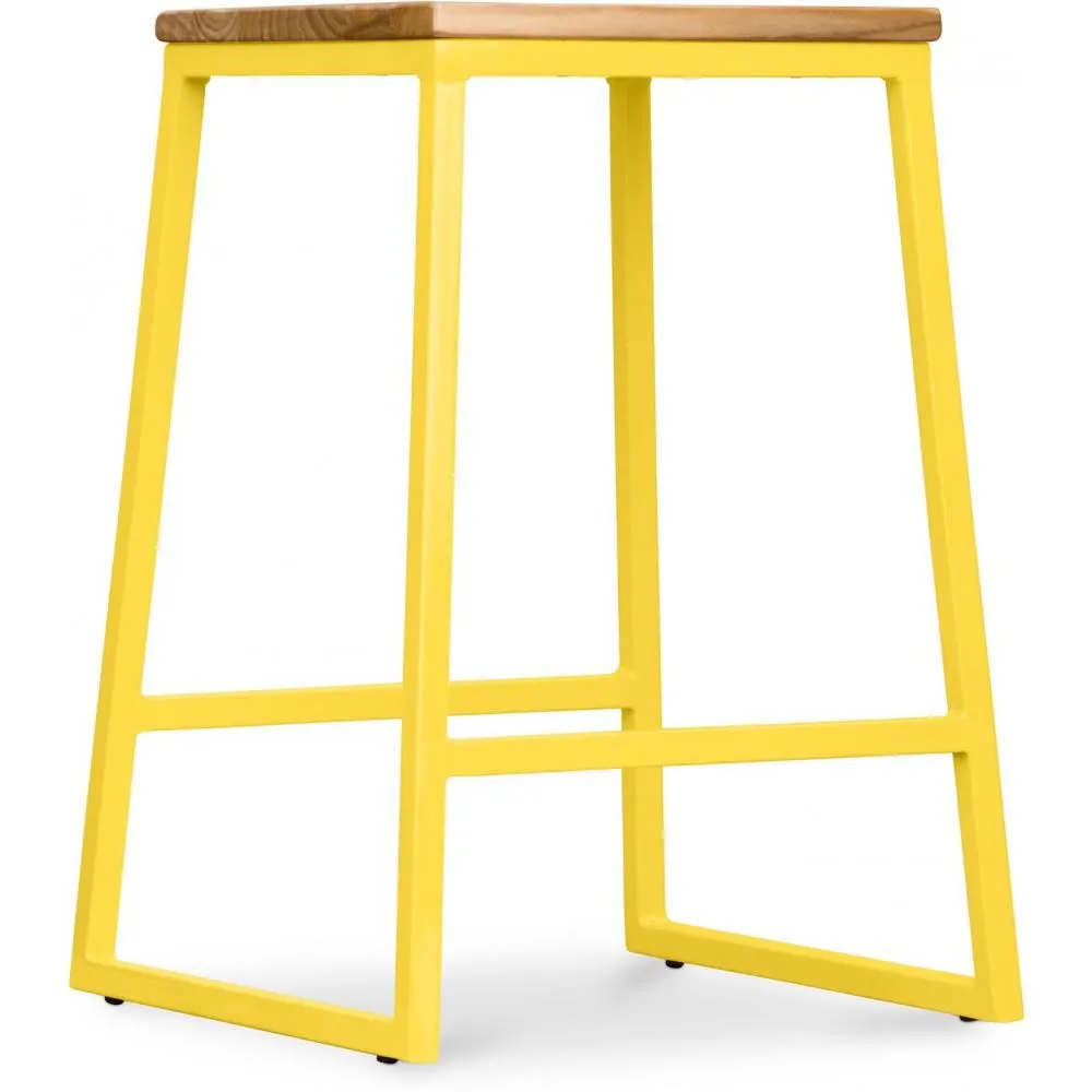 Tabouret de Bar Design Industriel - Bois et Métal - 60cm - Big Boy image 8