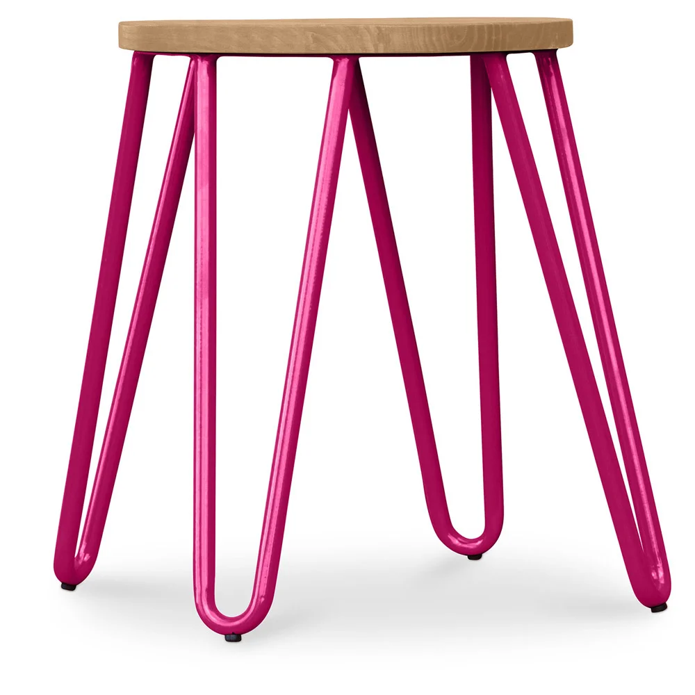 Tabouret Hairpin - 42cm - Bois clair et métal image 8