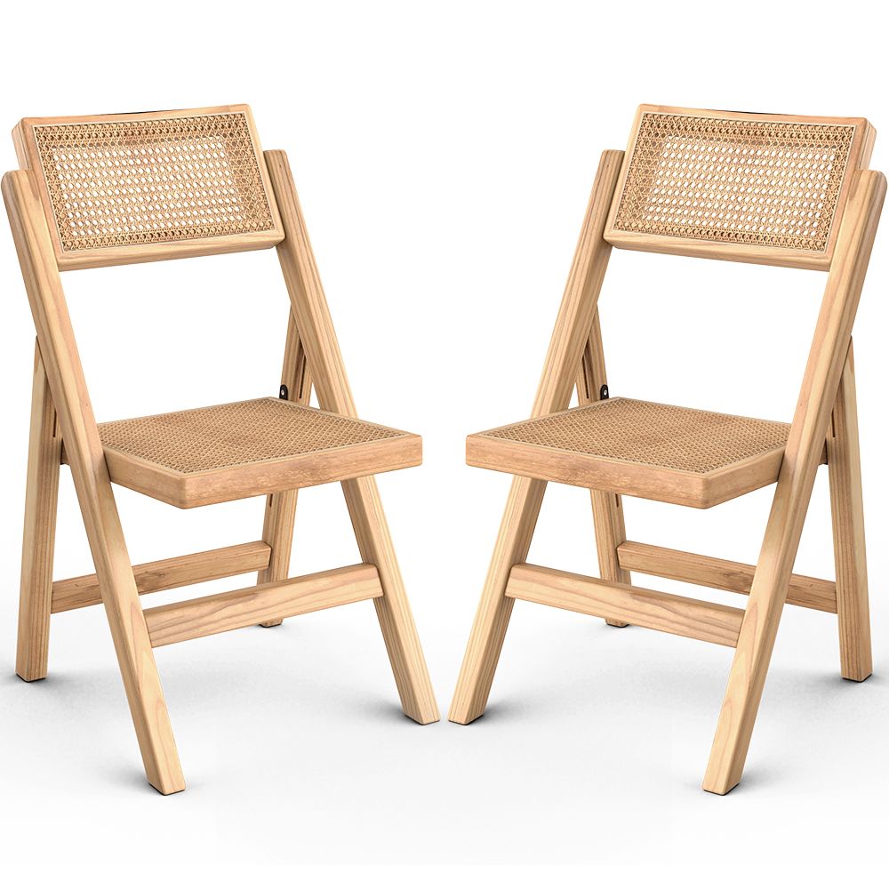 Lot de 2 chaises de salle à manger en rotin Canage et bois - Umbra image 8