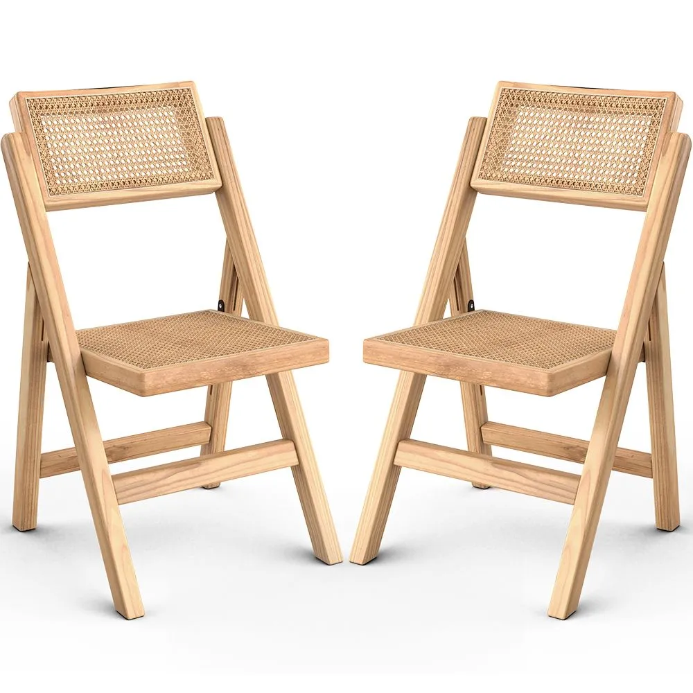 Lot de 2 chaises de salle à manger en rotin Canage et bois - Umbra image 8