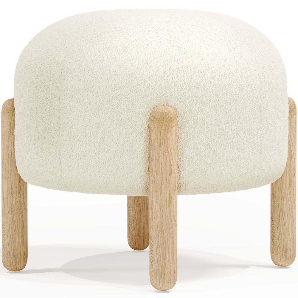 Tabouret Bas Rembourré en Bouclé - Curve image 8