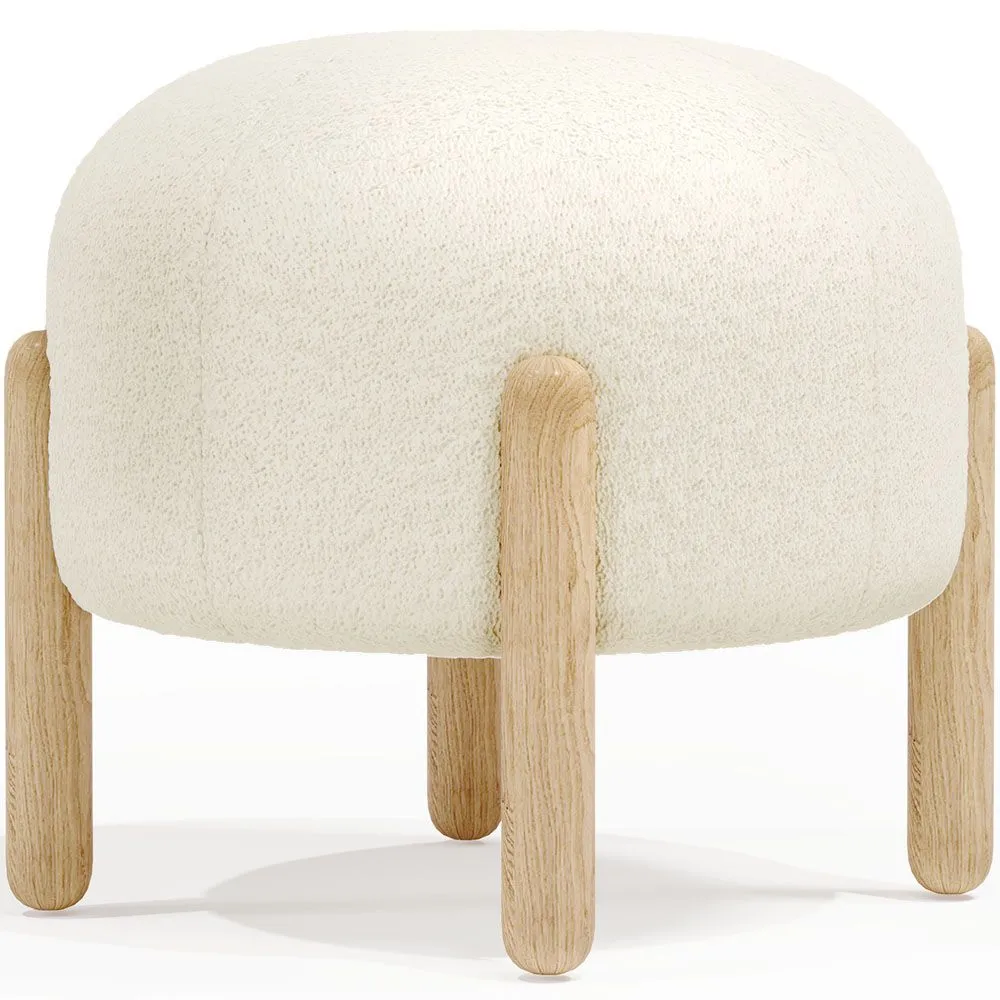 Tabouret Bas Rembourré en Bouclé - Curve image 8
