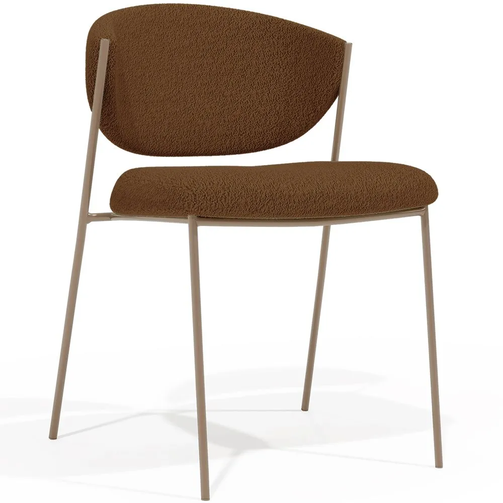 Chaise de salle à manger - Tapissée en tissu bouclé - Seda image 8
