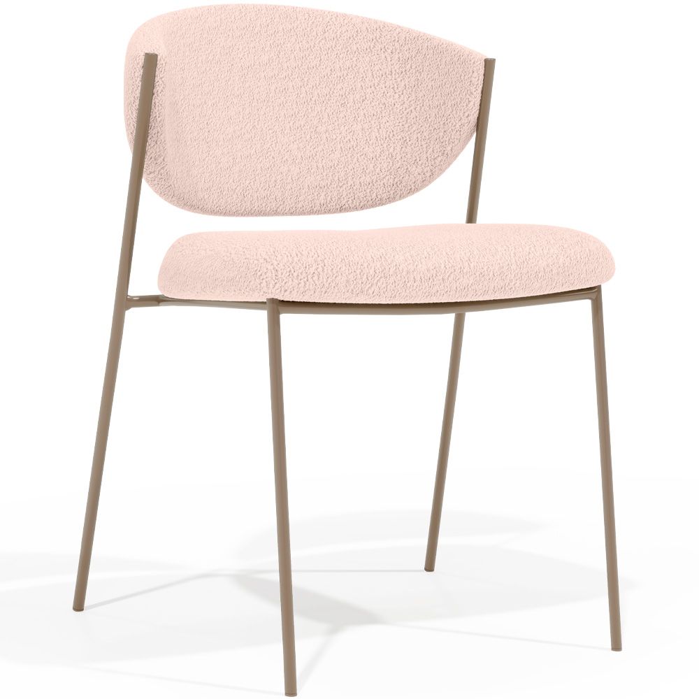 Chaise de salle à manger - Tapissée en tissu bouclé - Seda image 8