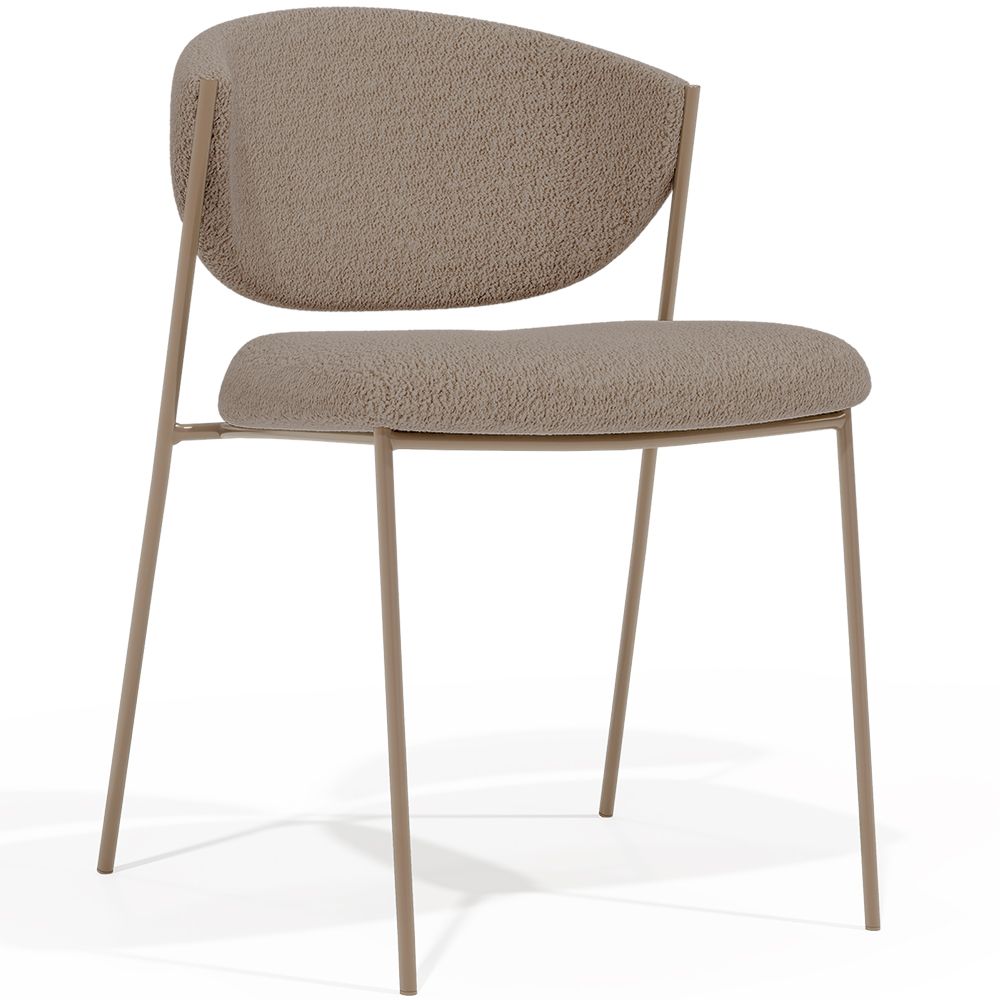 Chaise de salle à manger - Tapissée en tissu bouclé - Seda image 8