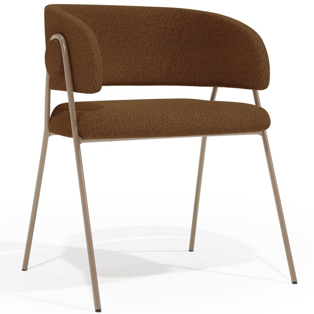 Chaise de salle à manger - Revêtue de tissu bouclé - Charke image 8