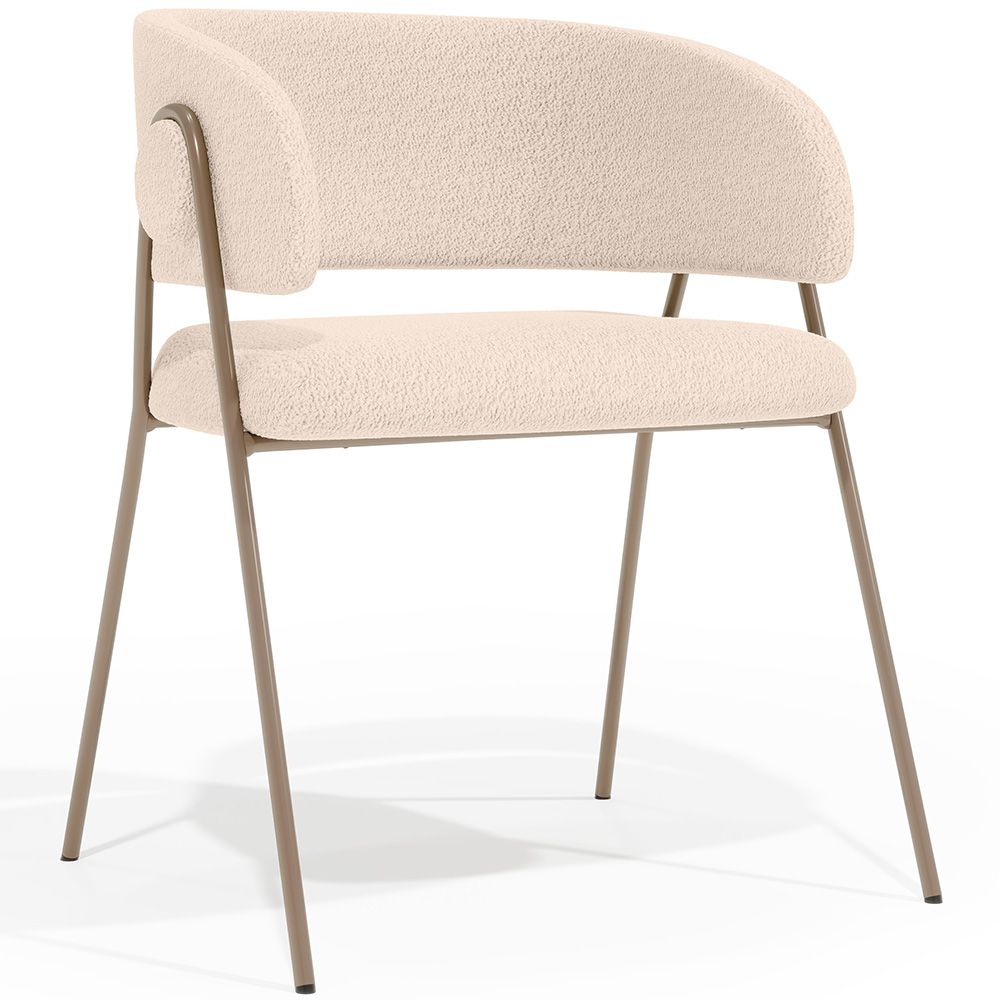 Chaise de salle à manger - Revêtue de tissu bouclé - Charke image 8