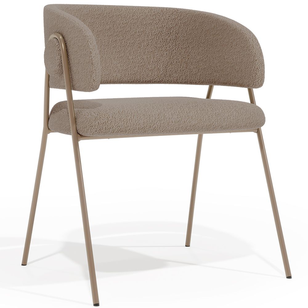 Chaise de salle à manger - Revêtue de tissu bouclé - Charke image 8