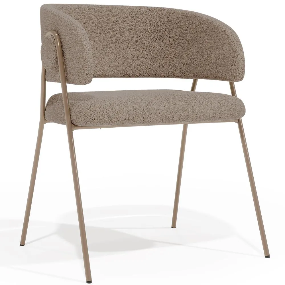 Chaise de salle à manger - Revêtue de tissu bouclé - Charke image 8