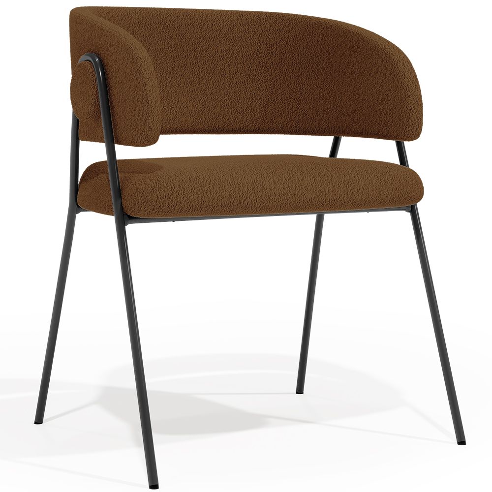Chaise de salle à manger - Revêtue de tissu bouclé - Charke image 8