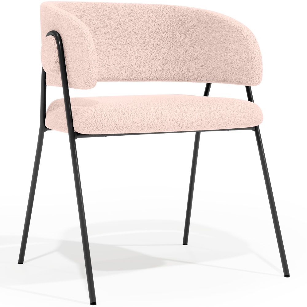 Chaise de salle à manger - Revêtue de tissu bouclé - Charke image 8