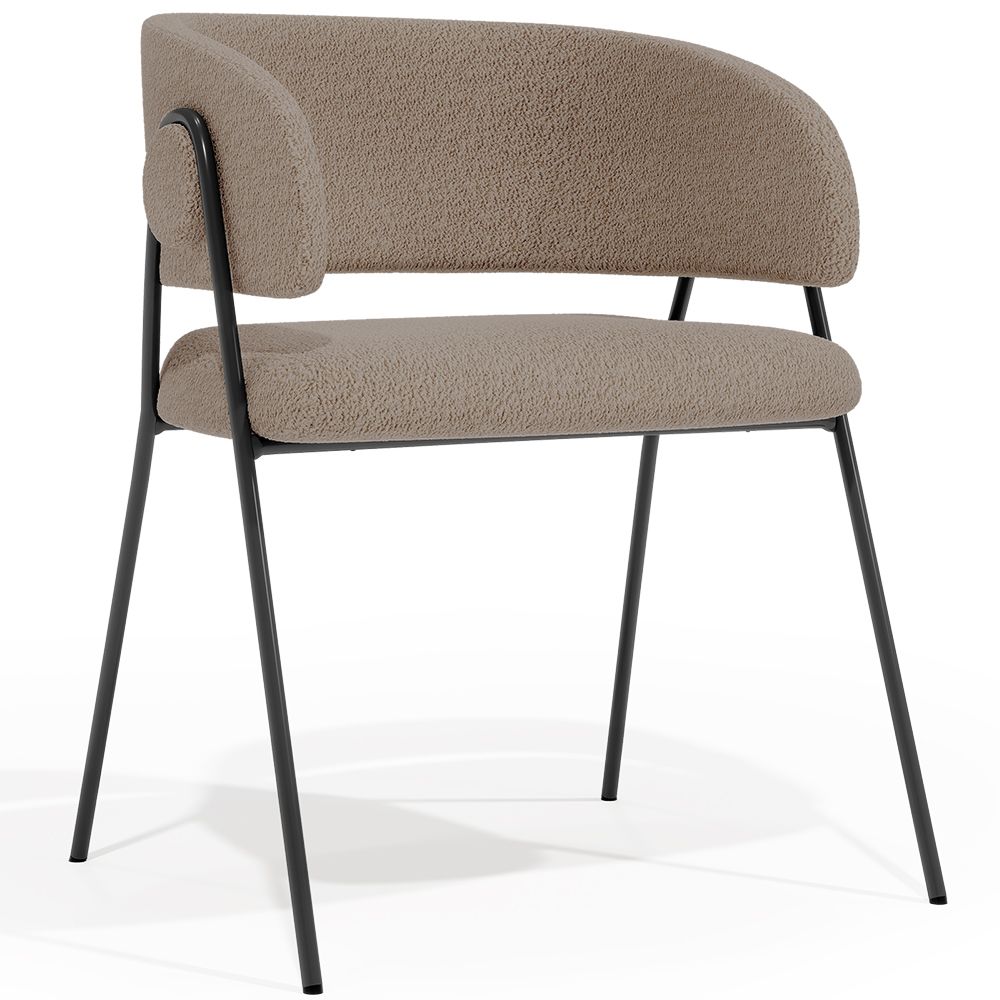 Chaise de salle à manger - Revêtue de tissu bouclé - Charke image 8