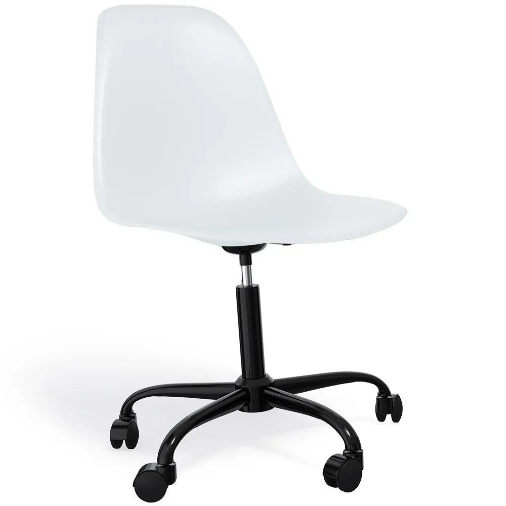 Chaise de bureau avec accoudoirs - Chaise de bureau à roulettes - Structure noire Denisse image 8