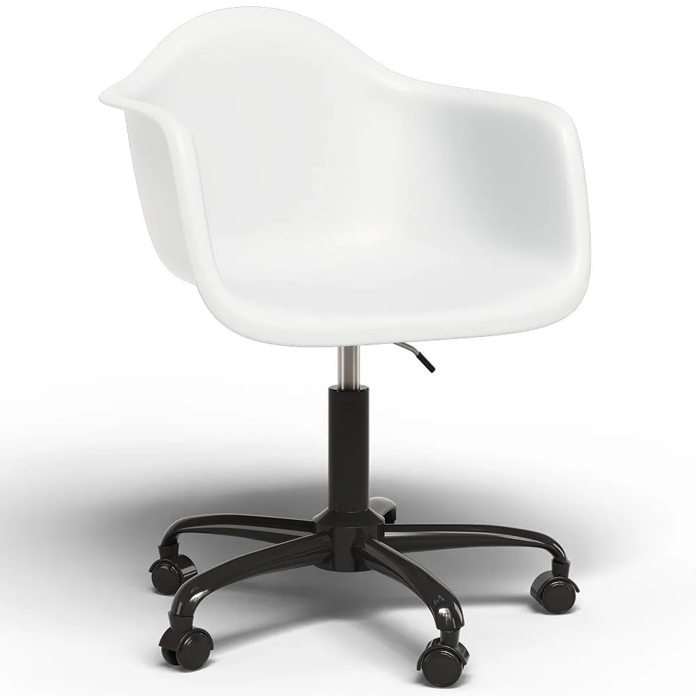 Chaise de bureau avec accoudoirs - Chaise de bureau avec roulettes - Structure noire Weston image 8