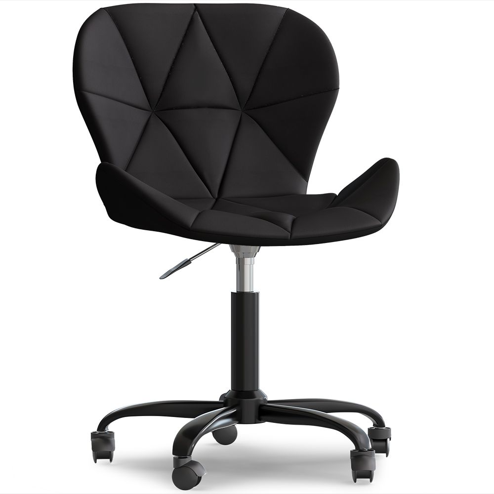 Chaise de bureau avec roulettes - Chaise pivotante de bureau - Revêtement en similicuir - Structure noire Wito image 8