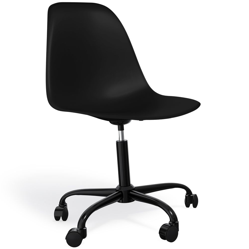 Chaise de bureau avec accoudoirs - Chaise de bureau à roulettes - Structure noire Denisse image 8